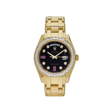 Rolex Day-Date 18958BR Yellow Gold Black Dial Diamond Bezel