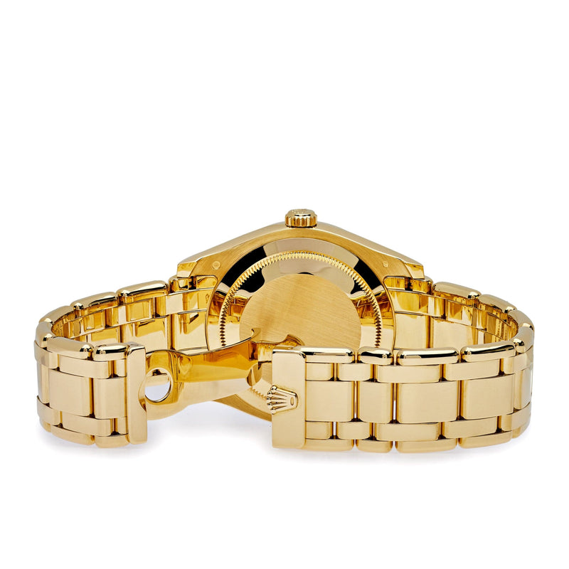 Rolex Day-Date 18958BR Yellow Gold Black Dial Diamond Bezel