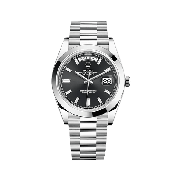 Rolex Day-Date 228206 Platinum Black Diamond Dial