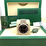 Rolex Day-Date 228345RBR Rose Gold Diamond Bezel Chocolate Dial