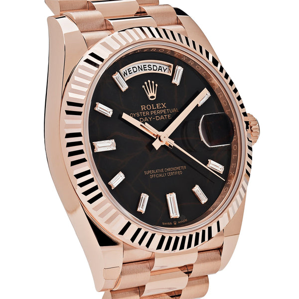 Rolex Day-Date 228235 Rose Gold Eisenkiesel Diamond Dial