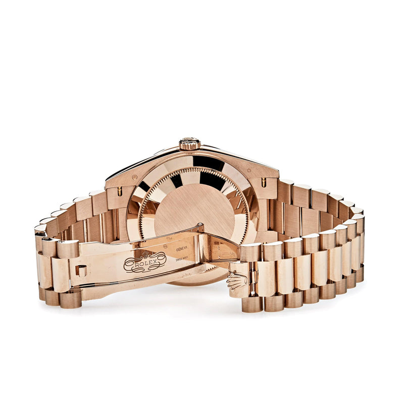 Rolex Day-Date 228345RBR Rose Gold Eisenkiesel Dial Diamond Bezel