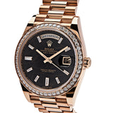 Rolex Day-Date 228345RBR Rose Gold Eisenkiesel Dial Diamond Bezel