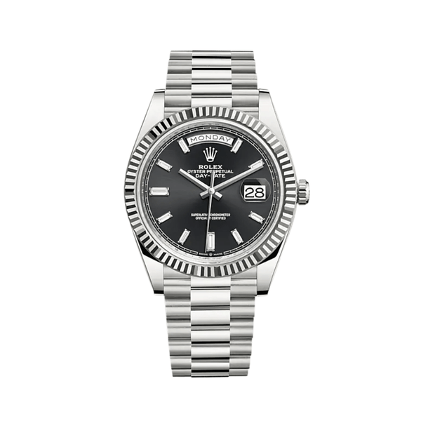 Rolex Day-Date 228239 White Gold Black Diamond Dial