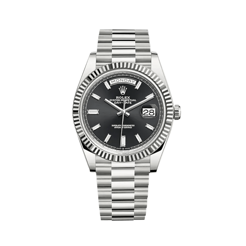 Rolex Day-Date 228239 White Gold Black Diamond Dial