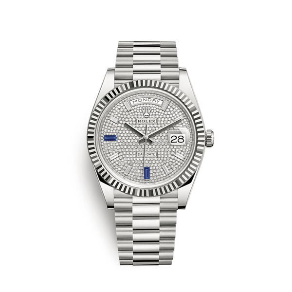 Rolex Day-Date 228239 White Gold Diamond-Paved Dial