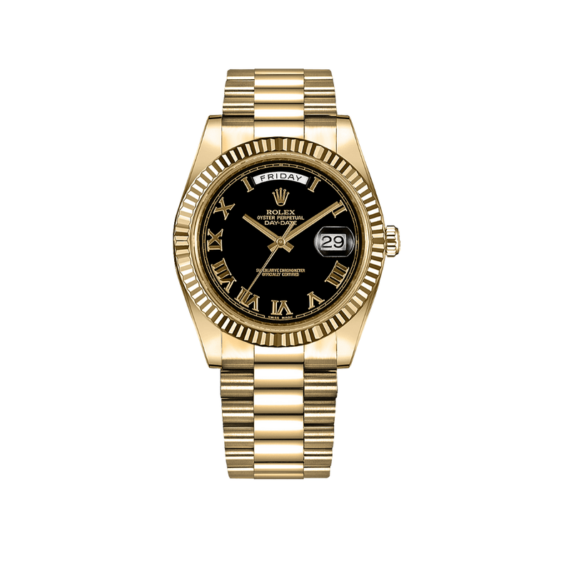 Rolex Day-Date 218238 Yellow Gold Matte Black Dial