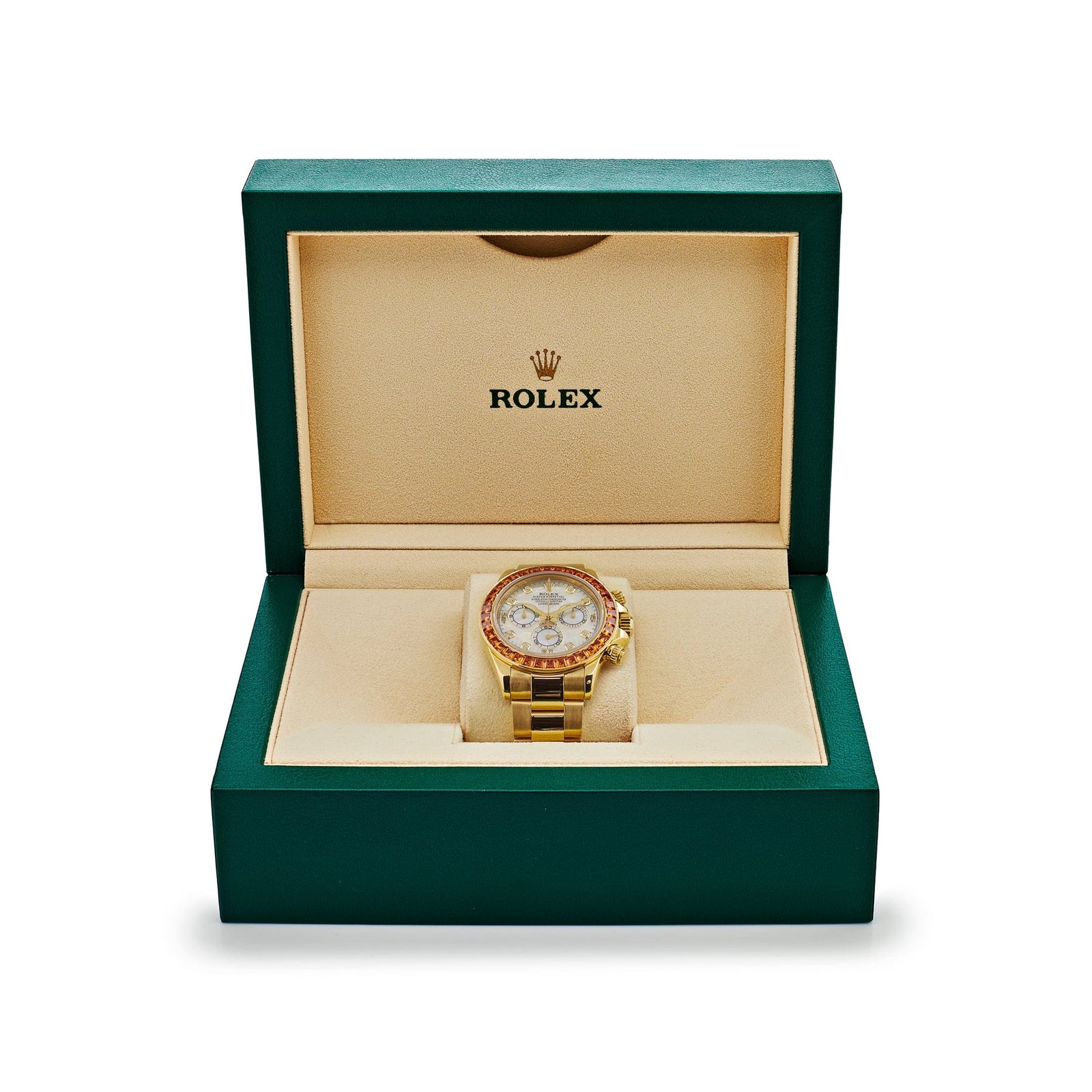 Rolex Daytona 116578SACO Yellow Gold Sapphire Bezel Mother Of