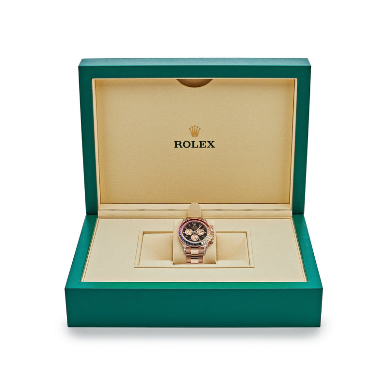 Rolex Daytona 116595RBOW 'Rainbow' Rose Gold Black Dial Sapphire Bezel