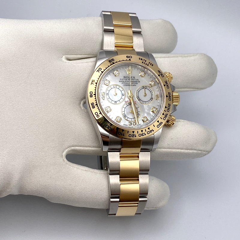 Rolex Daytona 116503 Yellow Gold Stainless Steel Mother of Pearl Diamond Dial