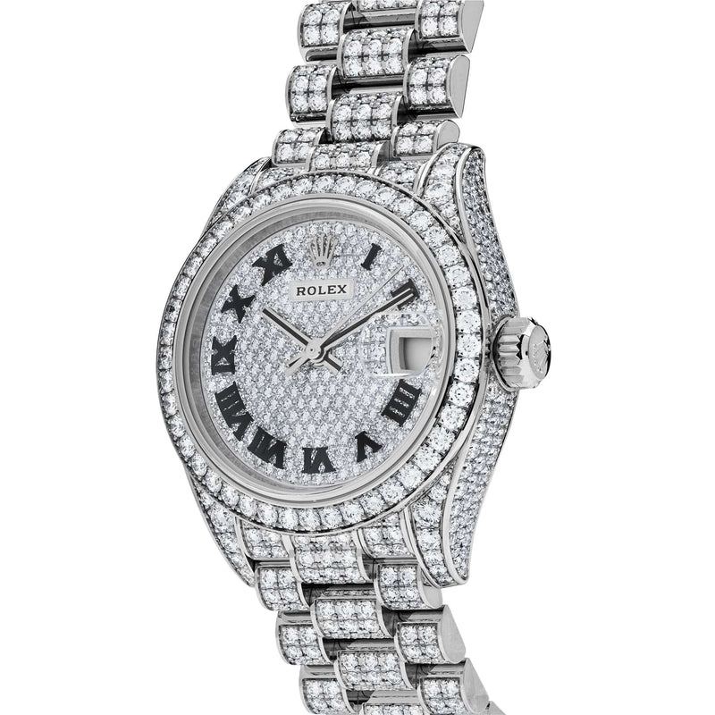 Rolex Datejust 279459RBR 'Ladies' White Gold Pave Set Diamonds