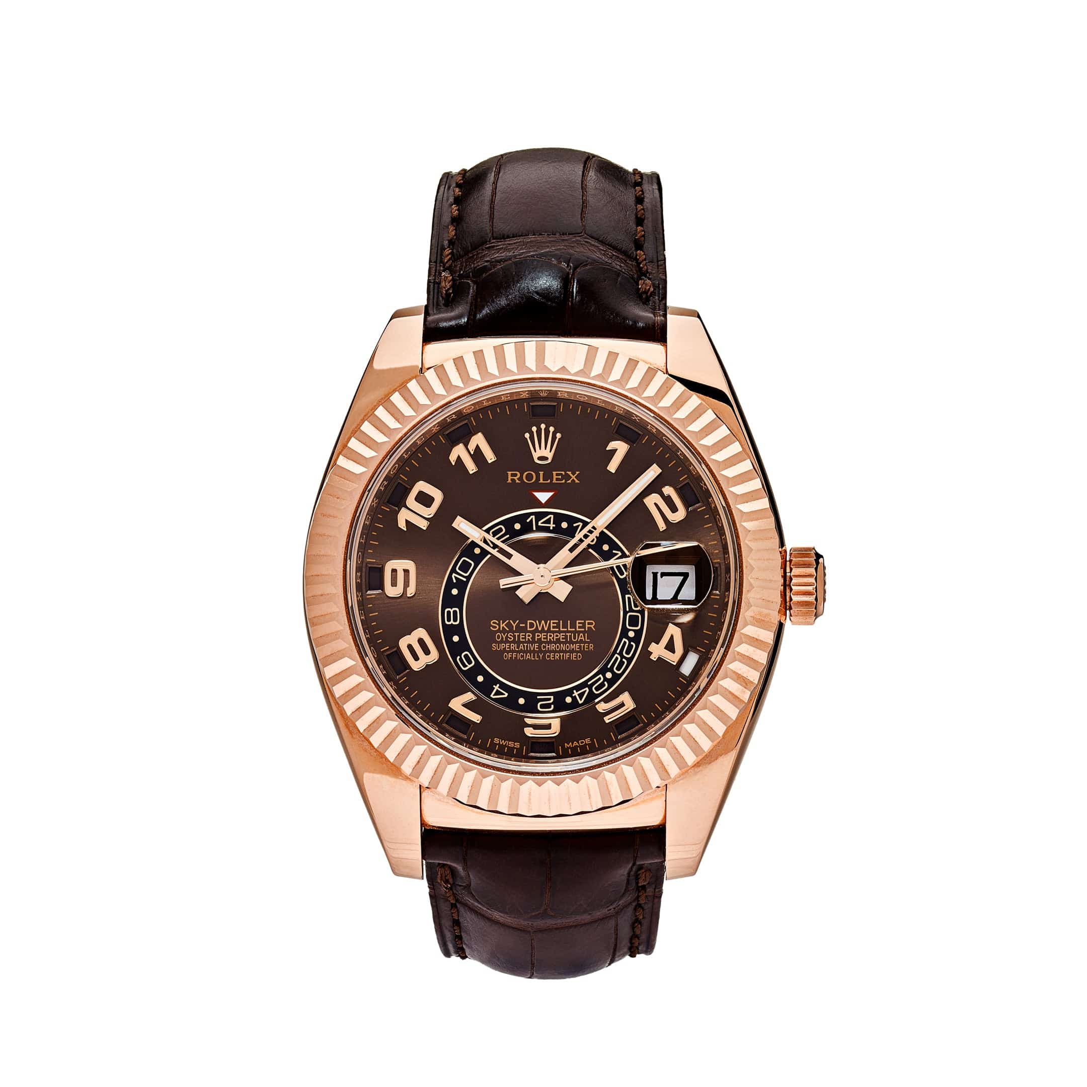 Rolex Sky-Dweller 326135 Rose Gold Chocolate Dial (2016) – Mavani & Co