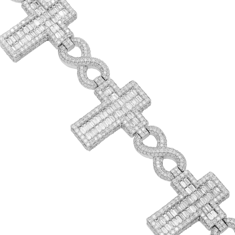Diamond Cross Bracelet in 14K Rose Gold | KLENOTA