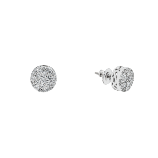 14k White Gold Diamond Cluster Earrings - #5807 -#5808